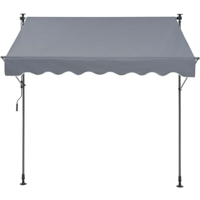 KFFKFF Pare-Soleil Rétractable à Commande Manuelle, Abri Pare-Soleil de Terrasse Rétractable Extérieur de 118 Pouces, Auvent de Porte-Patio et de Fenêtre Modifiable avec Rideau de Protection Solaire de 39 Pouces pour Espaces Extérieurs, Jardin, Balcon