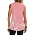 thumbnail image 3 of DYMADE Women Plus Size Floral Printed Sleeveless Pleated Casual Loose Tank Top T-Shirt, 3 of 3