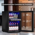 thumbnail image 7 of 2.5 Cu.Ft Wine Fridge, Mini Fridge With Glass Door, Wine Cooler Refrigerator, Beverage Drink Beer Cooler, Adjustable Shelves & Digital Temperature Display, 22 Bottle 95 Can, 7 of 7