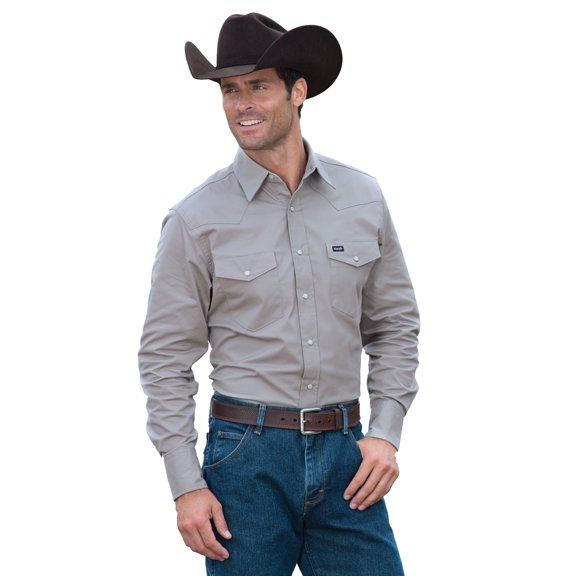 Wrangler Men's Premium Performance Cement Snap Shirt MACW03H