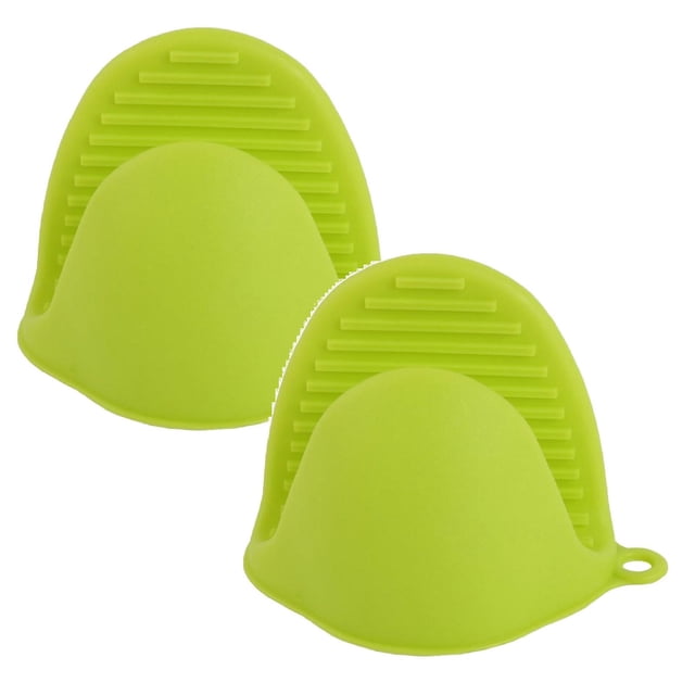 Oleegame Gants d'Isolation en Silicone pour Four à Micro-Ondes de Cuisine 2 Pcs Gants Isolés pour Four en Silicone Vert