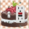 thumbnail image 1 of Metal Light Switch Wall Plate Outlet Cover (Layered Chocolate Raspberry Vanilla Custard - Single Toggle Single Rocker), 1 of 2