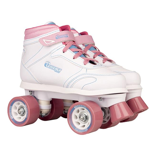 White Youth Quad Skates Chicago Girls Sidewalk Roller Skate Sports
