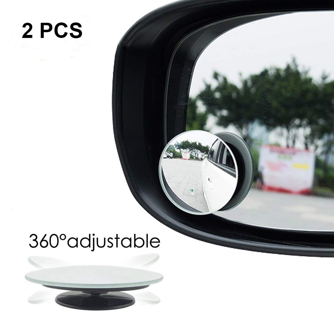 Convex  Auto Security 360 Rotation Wide Angle Car Blind Spot Mirror  Rear View 