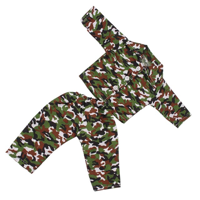 Ropa de Moda CUTICAT Pijamas de Camuflaje para Muñecas de 18 Pulgadas