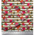 thumbnail image 1 of Soimoi Cotton Voile Fabric Stripe,Leaves & Wild Flower Floral Printed Fabric 1 Yard 42 Inch Wide, 1 of 3