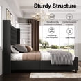 thumbnail image 4 of Merluxy Queen Bed Frame with 61.4" Headboard,Velvet Tufted and Handmade Pleat Deep Button,Black, 4 of 4