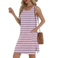 thumbnail image 6 of Puntoco Summer dresses for women 2025 Womens Casual Summer Dress 2025 Loose Tank Striped T-Shirt Dresses Sleeveless Sundress with Pockets Pink L(L), 6 of 8