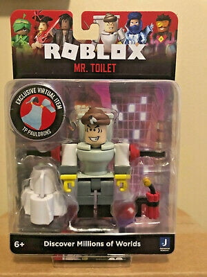 Roblox Action Collection Mr Toilet Figure Pack Includes Exclusive Virtual Item Walmart Com Walmart Com - toilet roblox decal