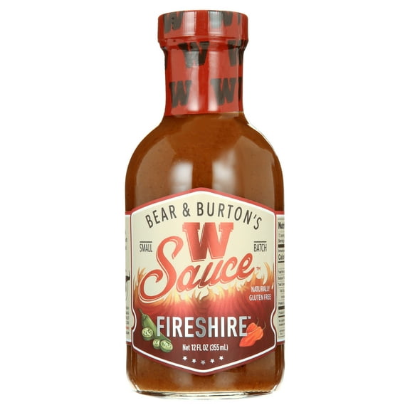 Bear & Burton's W Sauce; FIRESHIRE - Spicy - America's Worcestershire 12 oz Bottle All Natural