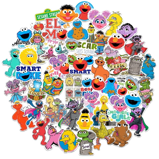 Paquete de pegatinas GRAPHICS & MORE, vinilo de Sesame Street, 50 unidades