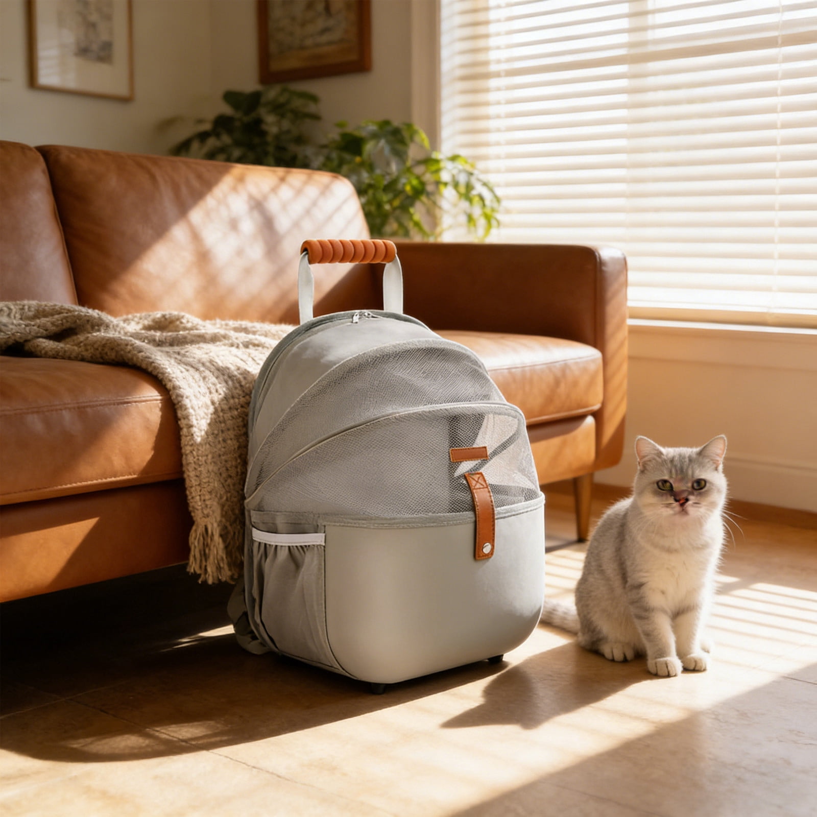 16.92X13.38X10.62 Inch Pet Backpack,Pet Cat Bag Out Portable Large Capacity Backpack Space Capsule Breathable Dog To Go With Supplies,Pet Supplies