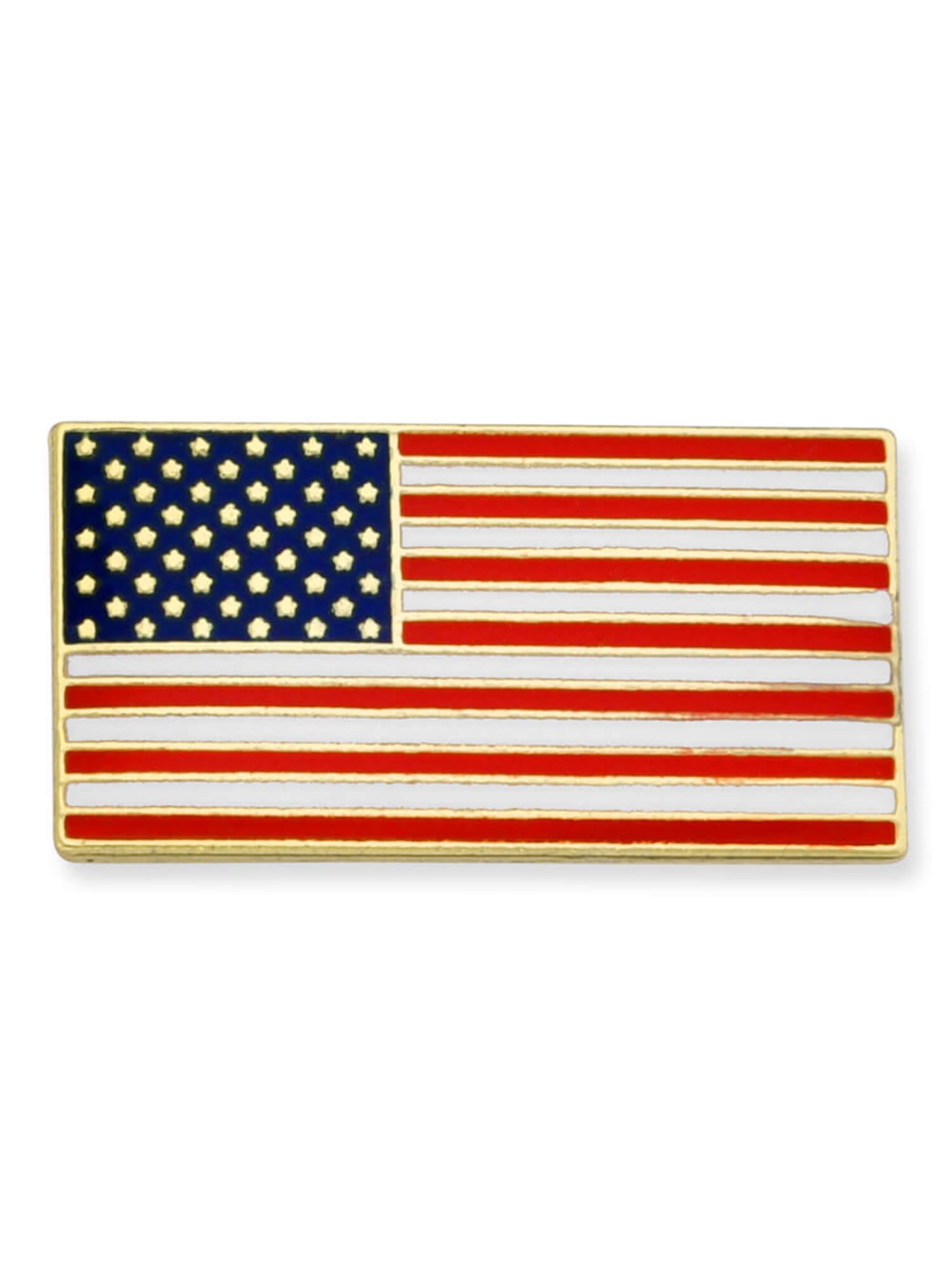 1 3/16" x 11/16" x 1/16" Lot of 5 HIGH QUALITY Silvertone US Flag Lapel Pins 