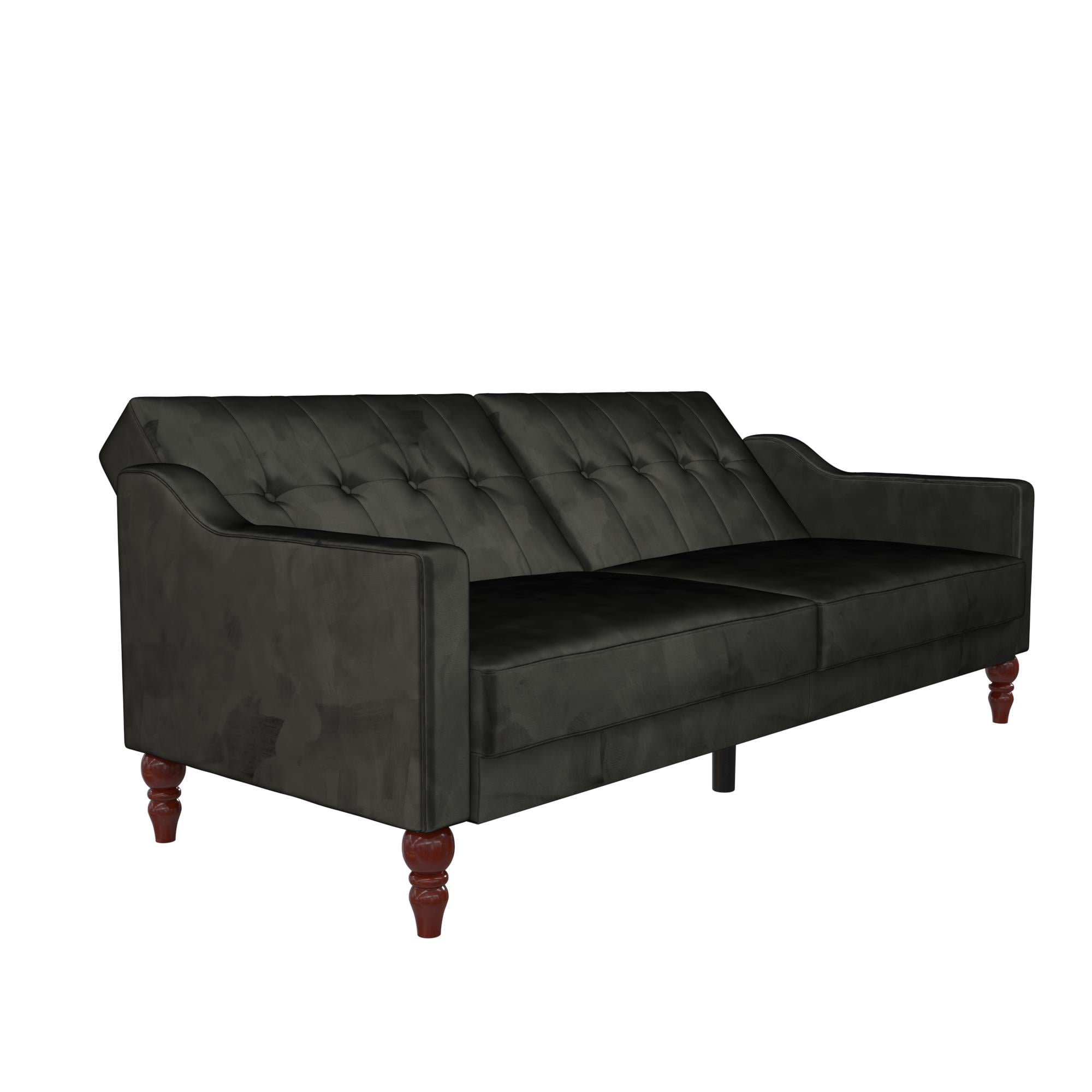 Novogratz Beatrice Coil Futon, Convertible Sofa Bed & Couch, Black