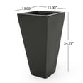 thumbnail image 6 of Toland Outdoor Modern Small Cast Stone Planters, Set of 2, Black, 6 of 7