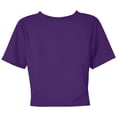 thumbnail image 5 of Rhuody Tops For Womens Summer Short Sleeve Tee Solid Color Blouse Round Neck Cropped T Shirt Basic Wear Purple S, 5 of 5