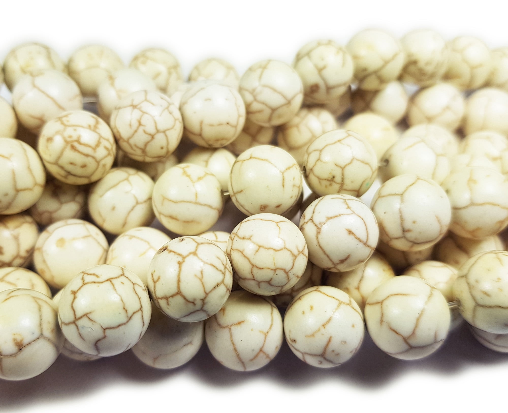 6mm 15 Inch Strand Natural White Howlite Round Beads Genuine Gemstone Natural Jewelry Making