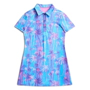 Girls Beverly Flamingo Dress with Short Sleeves, Sizes XS-XL