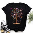 thumbnail image 2 of Camiseta Con Estampado De Árbol De Mariposa Para Mujer , Ropa De Verano De Manga Corta , Negra Blanca S-3XLpangjing, 2 of 4