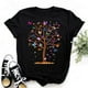 thumbnail image 2 of Camiseta Con Estampado De Árbol De Mariposa Para Mujer , Ropa De Verano De Manga Corta , Negra Blanca S-3XLpangjing, 2 of 3