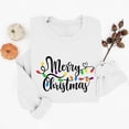 thumbnail image 2 of lulshou Women's Christmas Print Crewneck Sweatshirt Festive Holiday Long Sleeve Pullover Sweater Style Gift for Family, White, XL, 2 of 6