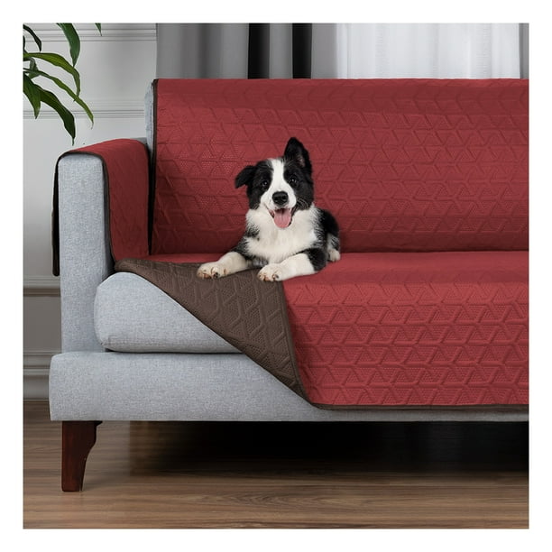 Protector de Sala 3 Pzas Reversible Pinsonic, Real Textil (Rojo - Café, ch/m/g)