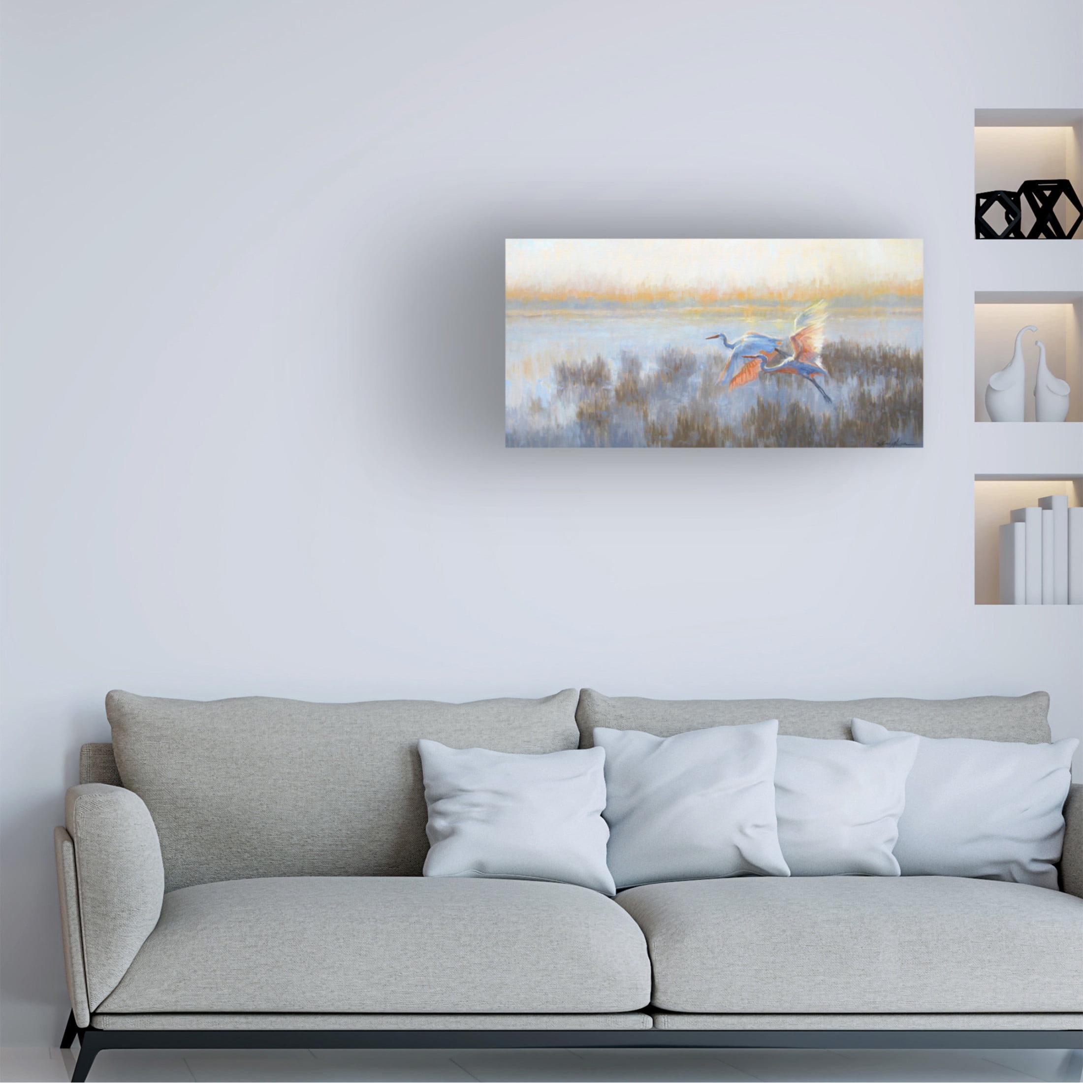 Canvas Wall Art - Sandy Nelson 'Dinner Date' Wall Art for Living Room, Bedroom, or Office Décor by Trademark Fine Art - 19 x 10 Inches
