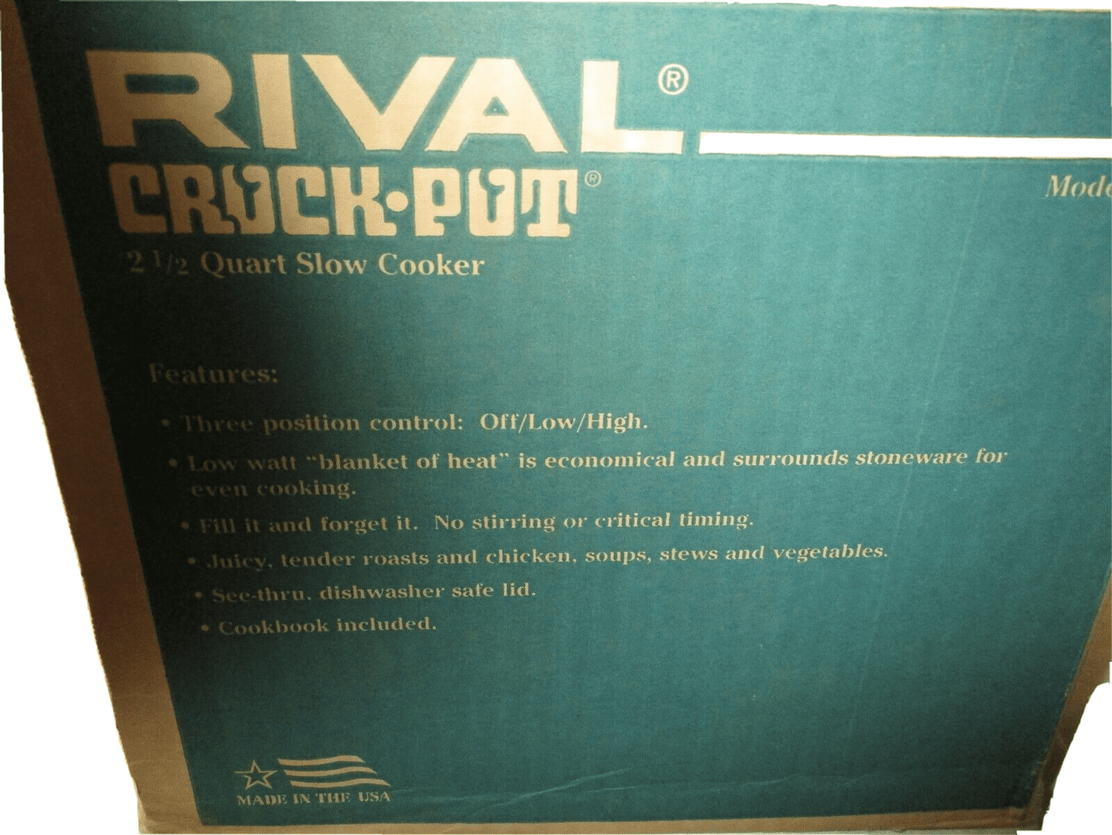 Rival Crock Pot Slow Cooker 2 1/2 Quart Model 3120FV 