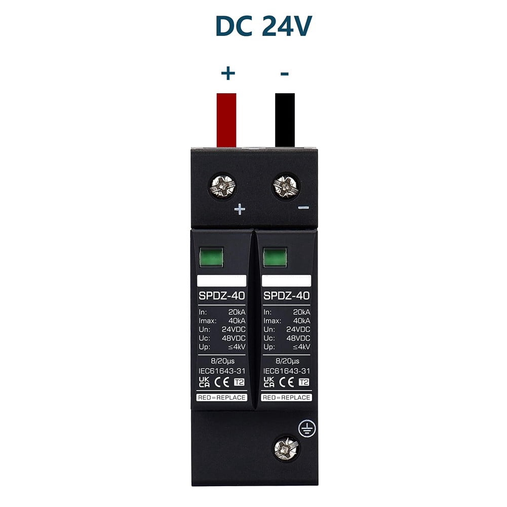 Solar Surge Protector PV DC 24V 2P 40KA Voltage Protection House Surge Protector