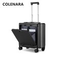 thumbnail image 2 of COLENARA, equipaje de cabina de 18 pulgadas, pequeña caja de embarque, multifuncional, apertura frontal, portátil, marco de aluminio, cubierta de carrito, maleta para PC, 2 of 4