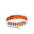 thumbnail image 4 of Simulated Ruby Eternity Stackable Wedding Ring .925 Sterling Silver Band Red CZ Female Size 5, 4 of 4