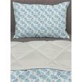 thumbnail image 3 of Animal Cartoon Comforter & Sham Bedding Set, Happy Smiling Pattern with Dots Animal, 3 pcs Duvet Set Microfiber Filling Quilt, 5 Sizes, Pale Blue Sky Blue White, by Ambesonne, 3 of 4