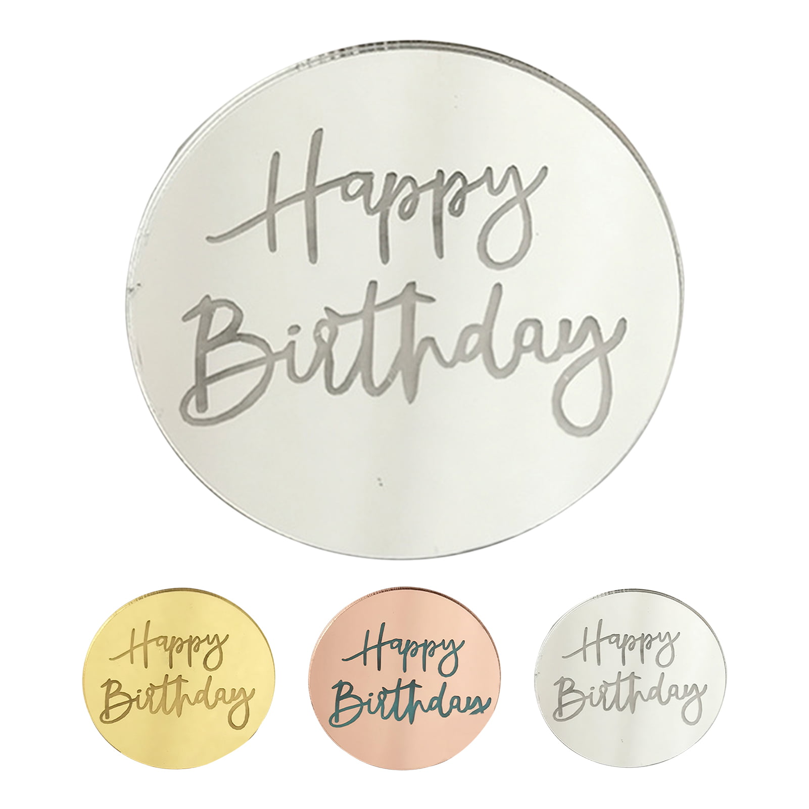 Gold Mirror Acrylic 'Engaged' Geometric Round Wedding Cake Topper - Online  Party Supplies