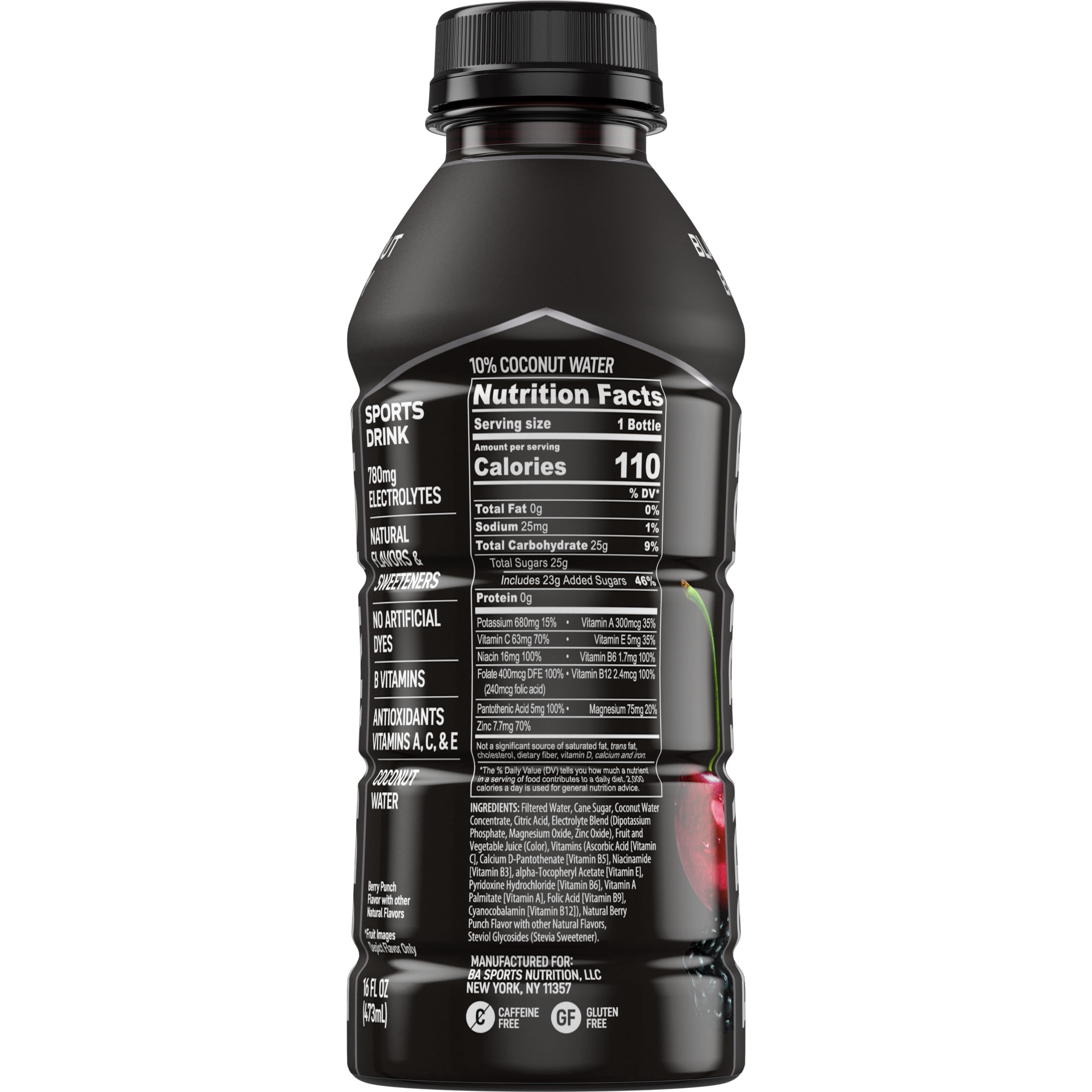 BODYARMOR Blackout Berry Electrolyte Sports Drink, 16 fl oz Bottle
