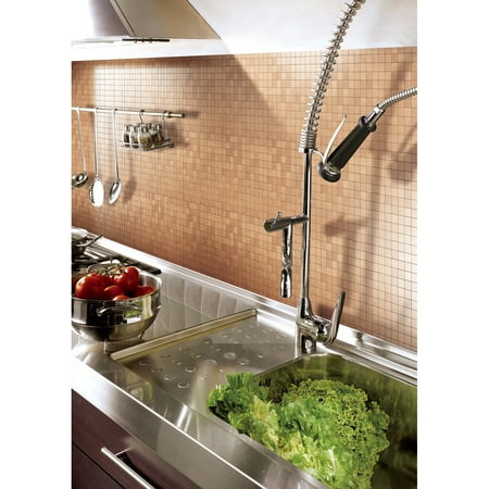 Copper Tile Liner - Art3d Peel and Stick Kithen Backsplash Tile Metal Mosaic, 12