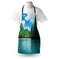 thumbnail image 4 of Colorful Apron, Exotic Coast of Maya Bay at Phi Phi Ley Thailand Nature Theme Image, Unisex Kitchen Bib with Adjustable Neck for Cooking Gardening, Adult Size, Azure Blue and Multicolor, by Ambesonne, 4 of 4