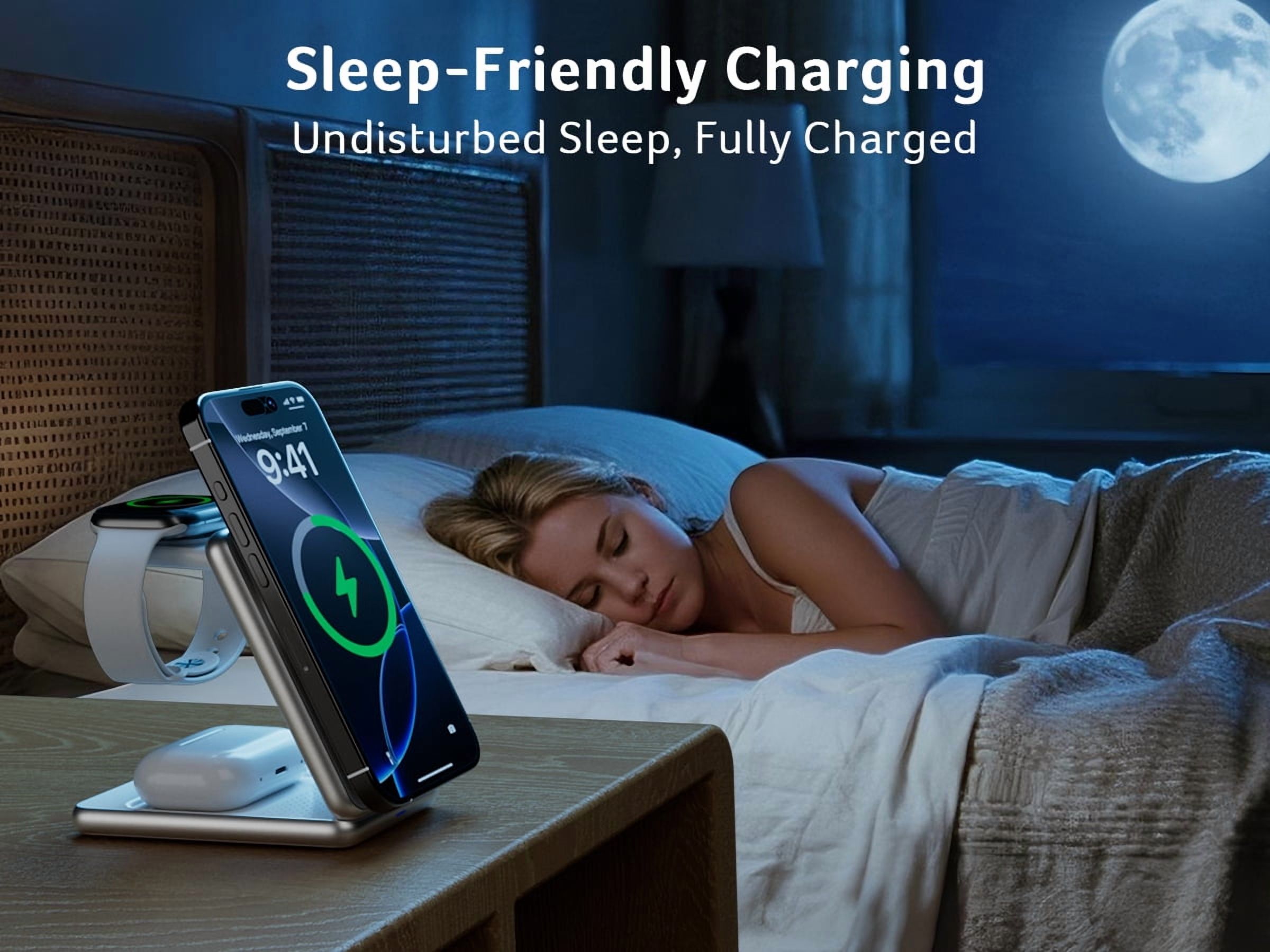 Acer 3 in 1 Charging Station, 15w Fast Wireless Charger, Compatible for Multiple Devices Apple - iPhone 17 16 15 14 13 12, Apple Watch Series and AirPods