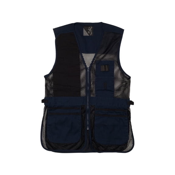 Browning Men's Trapper Creek Shooting Vest Right Hand Cotton/Polyester Navy/Black XL