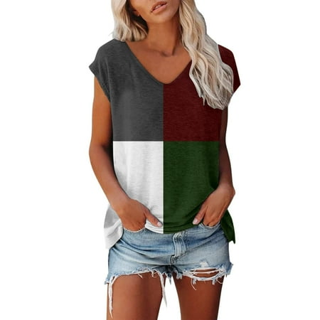 

White Scrub Tops for Women Summer Tops for Women 2023 Beach Women Cute Floral Tunic Tops Cap Sleeve Crew Neck Tops Loose Comfy Fit Tshirts Womens Black Shirt