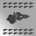 thumbnail image 3 of Renovators Supply Hoosier Black Cabinet Hinge 3/8 in Offset w/Hardware Rust Resistant Wrought Iron Flush Mount Hinge for Kitchen Cabinets, Pack of 25, 3 of 3