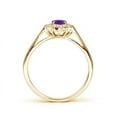 thumbnail image 2 of ANGARA Natural Princess Diana Inspired Amethyst Ring with Diamond Halo in 14K Yellow Gold for Women (Size-6x4mm) | February Birthstone, Anniversary, Jewelry Gift for Women | Natural Amethyst Ring, 2 of 9