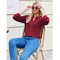 thumbnail image 6 of Zeagoo Womens Stylish Design V-Neck Blouse Long Sleeves Pleated Business Casual Tunic Tops, 6 of 6
