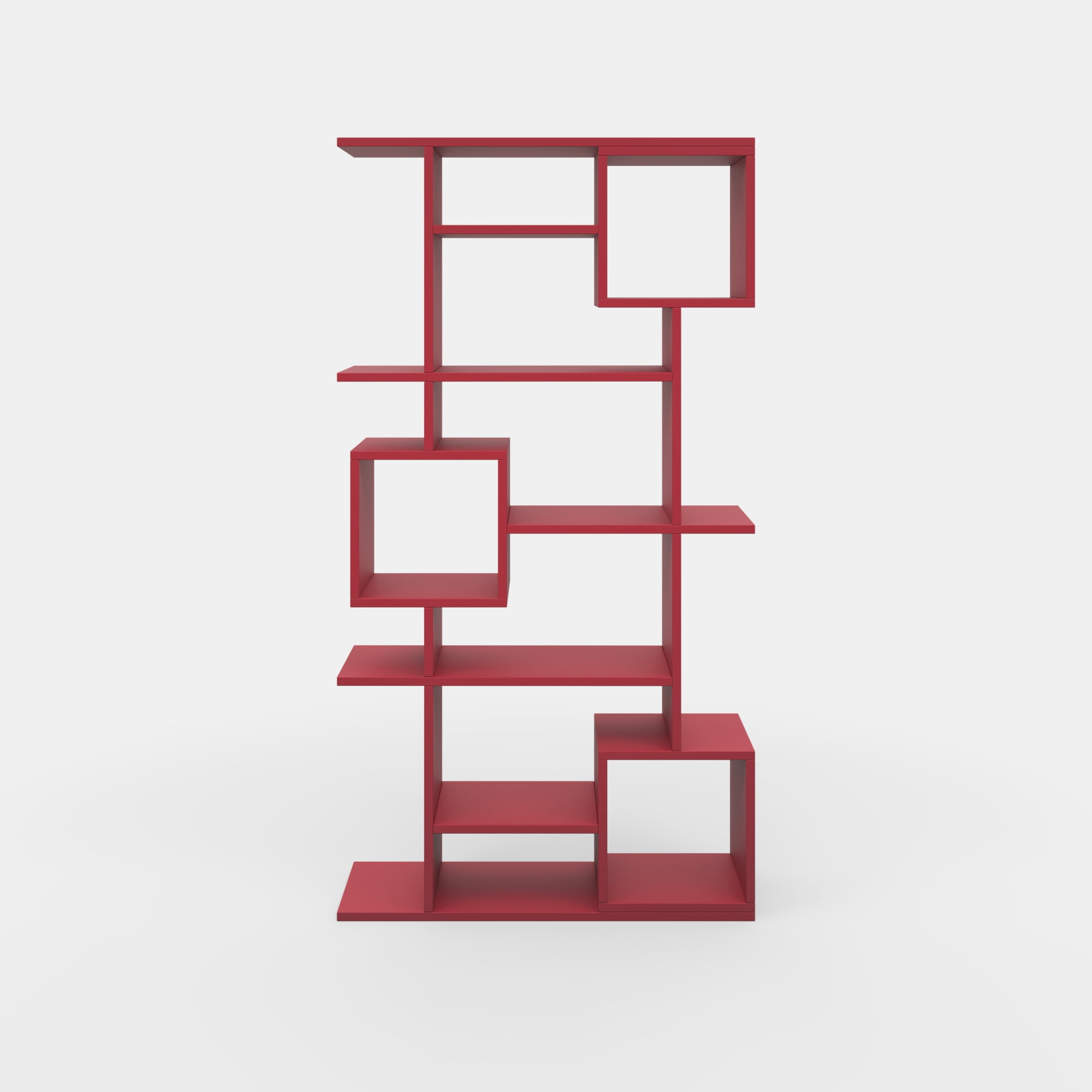 Ada Home Decor Furniture Multiple Tier Open Shelf Burgundy Barrett Modern Bookcase
