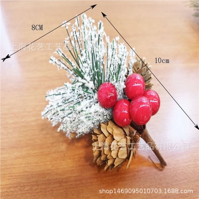 Accesorios para ramos navideños, copos de nieve, cuerda de cáñamo, ramo de frutos rojos, guirnalda DIY