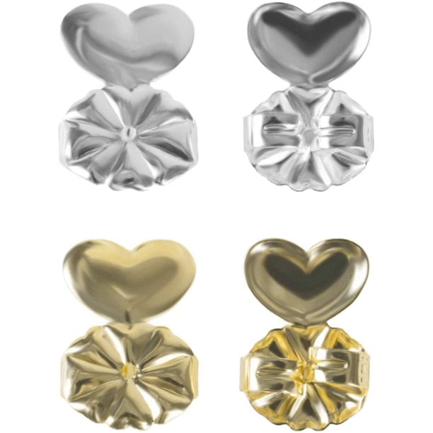 Earring Backs Lifters 2 Pair Gold & Silver Tone Unisex Firmly Supports Lifts