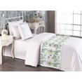 thumbnail image 2 of Floral Bed Runner, Watercolor Style Clematis and Lupine Flowers with Leaves on Plain Back, Decorative Accent Bedding Scarf for Hotels Homes & Guest Rooms, Twin, Plum White Laurel Green, by Ambesonne, 2 of 3
