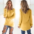 thumbnail image 3 of Scyoekwg Womens Long Sleeve Tops Dressy Casual Round Neck Plush Tops Tunic Shirts Classic Solid Color Comfy Loose Blouses Tshirts Pullover Clearance (#B01=Yellow,XXXXXL), 3 of 5