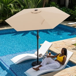 bohemian patio umbrella Boho Macrame Parasol White