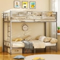 thumbnail image 2 of Zimtown Twin over Twin Steel Bunk Beds Frame,14.8" Height Guardrail, Bedroom Dorm Room for Kids Adult Children, Gray, 2 of 11
