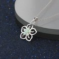 thumbnail image 5 of Collar con colgante de flor de piedras preciosas de plata de ley, 5 of 5